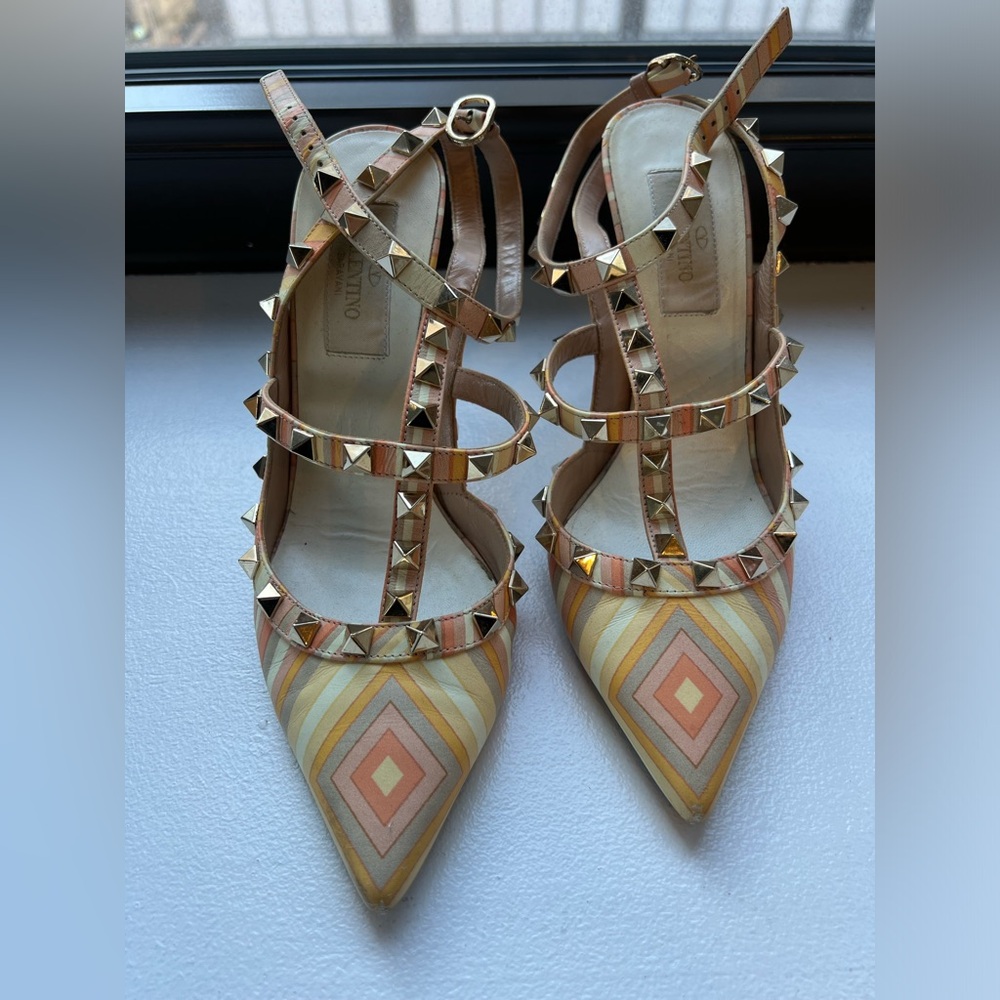 Valentino Multi Color Rock Stud heels